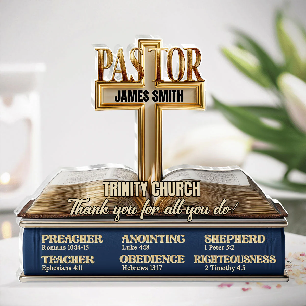 My Preacher, Teacher, & Shepherd - Personalized Acrylic Plaque TD118 - Image 4