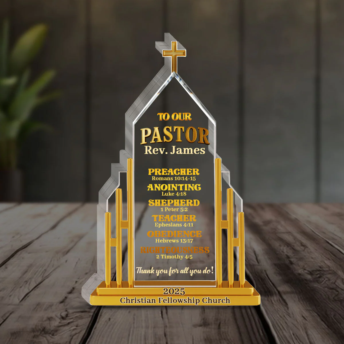 My Preacher, Teacher, & Shepherd - Personalized Acrylic Plaque TD118 - Image 4