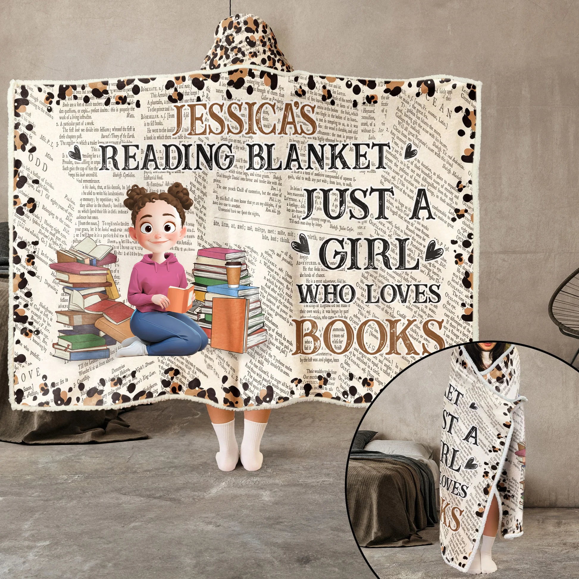 My Reading Blanket - Personalized Wearable Blanket Hoodie | CLB1