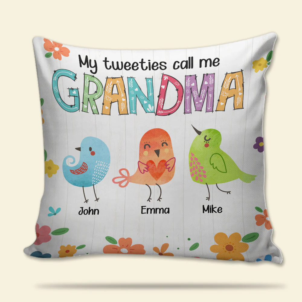 My Tweeties Call Me Grandma -  Personalized Pillow - Gift For Grandma, Mom, Mothers Day NA94 - Image 3