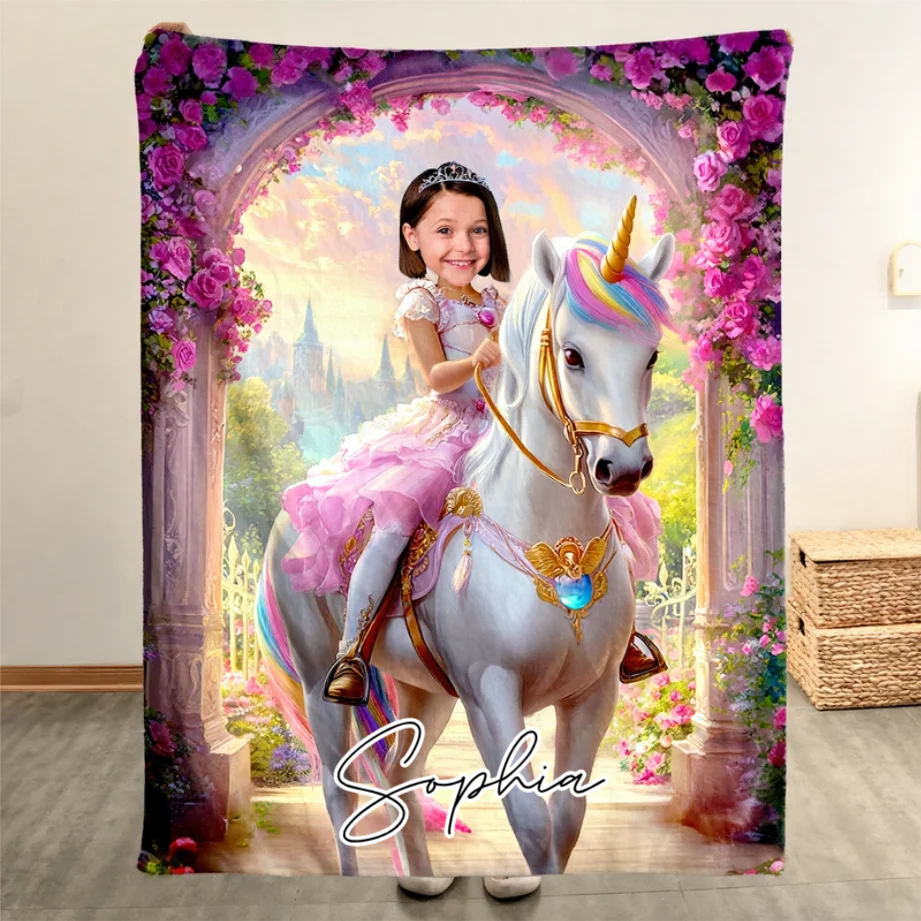 My Unicorn Princess - Personalized Photo Blanket - Christmas Gift For Daughter HH01