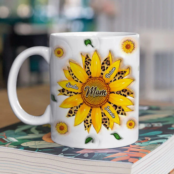 Nana Sunflower - Personalized 3D Inflated Effect Ceramic Mug - Gift For Mom, Grandma, Mother's Day NA94 - Image 2