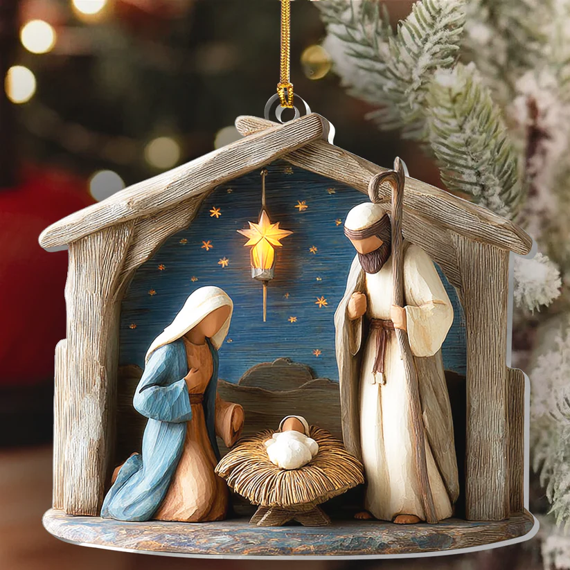 Nativity - Acrylic Ornament - Gift For Christmas, For Family TD118 - Image 4