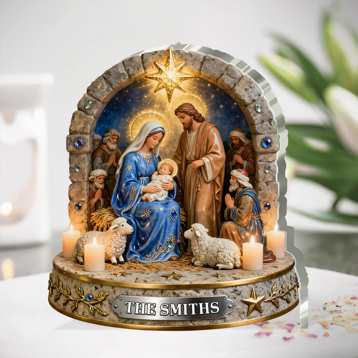 Nativity Figurine - Personalized Acrylic Plaque - Gift for Christmas, For Family HL128