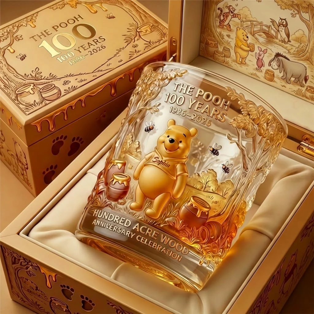 DSNY Celebrate A Century Of Honey Bear - Personalized Whiskey Glass - Anniversary Gift For Movie Fans NL122