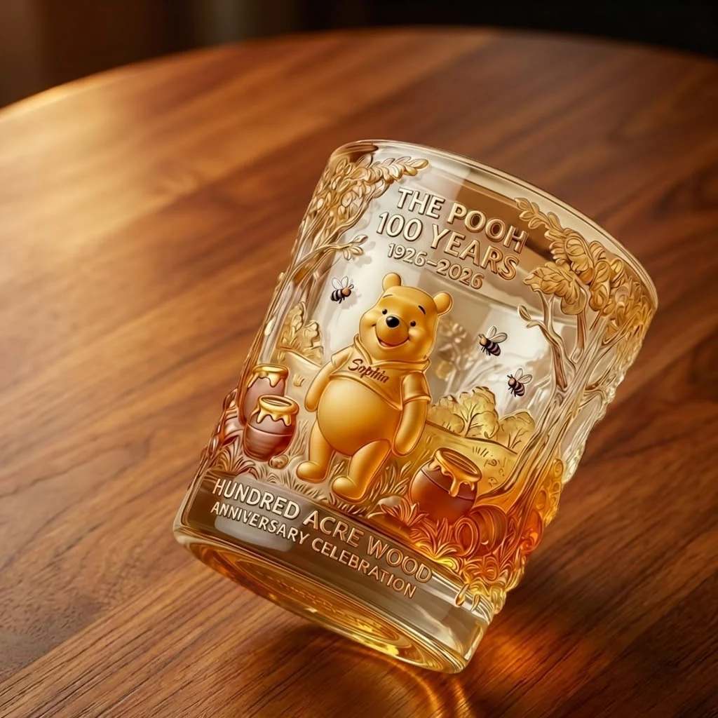 DSNY Celebrate A Century Of Honey Bear - Personalized Whiskey Glass - Anniversary Gift For Movie Fans NL122 - Image 2