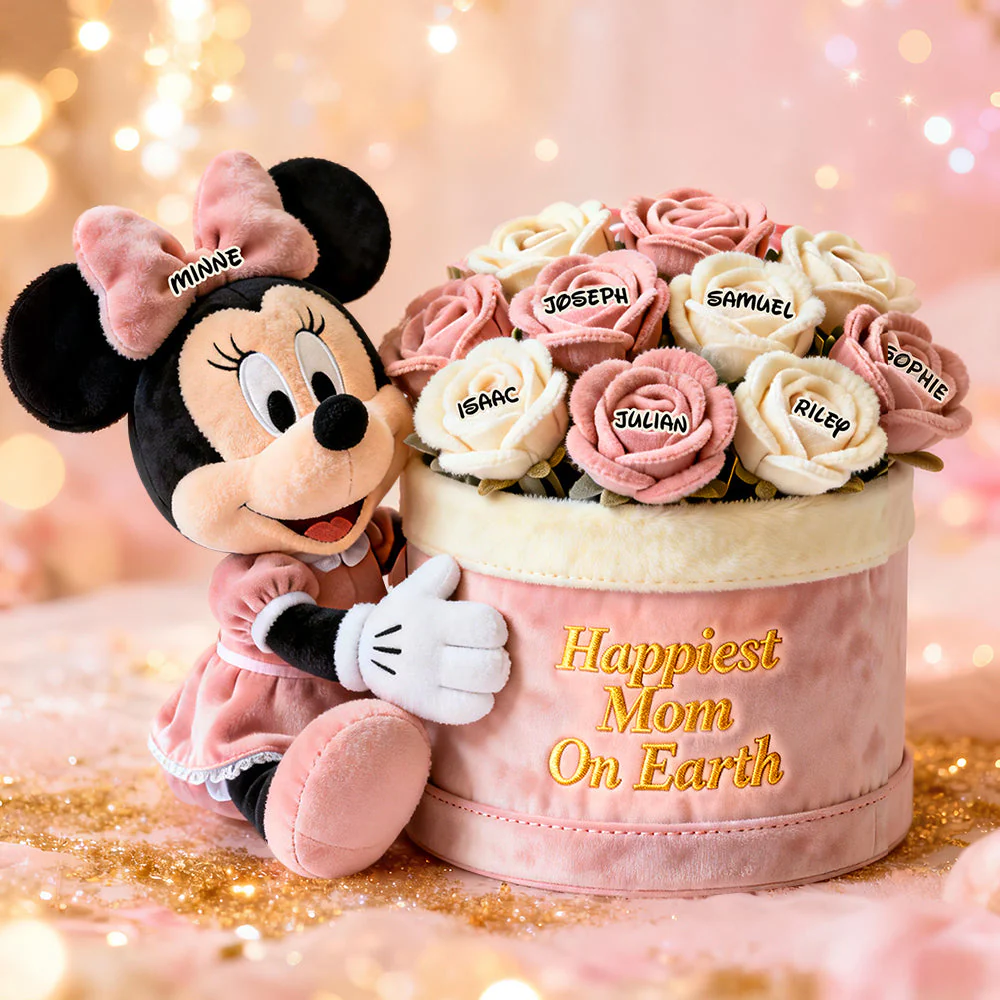 NL122 MkMo Magic Mouse The Happiest Mom - Personalized Custom Shaped Pillow - Gift For Mom - Image 2