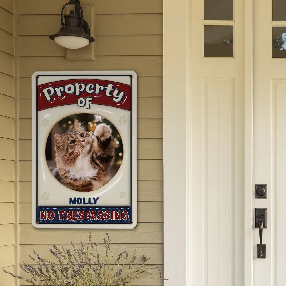 No Trespassing Custom Photo - Personalized 3D Inflated Effect Metal Sign - Gift For Pet Lovers | NA94 CU5031206 - Image 2