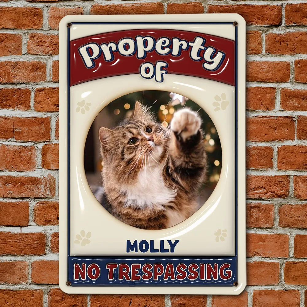 No Trespassing Custom Photo - Personalized 3D Inflated Effect Metal Sign - Gift For Pet Lovers | NA94 CU5031206 - Image 3