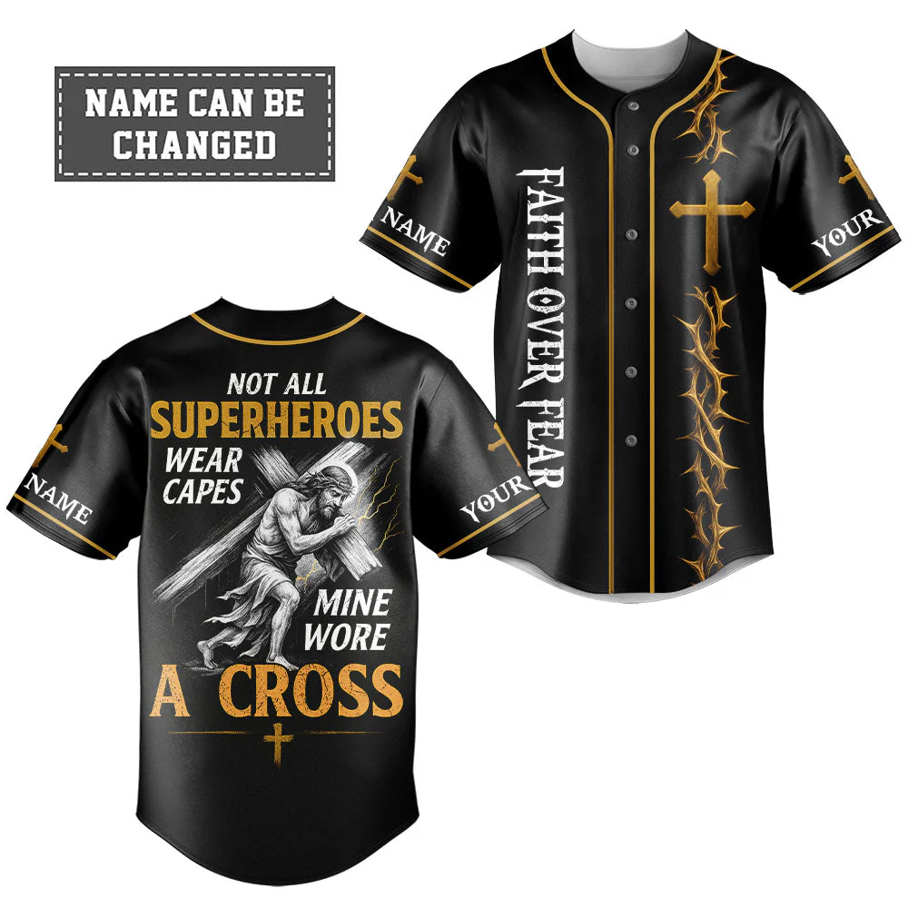 Not All Superheroes Wear Capes Custom Name Baseball Jersey - Christant Gift For Him