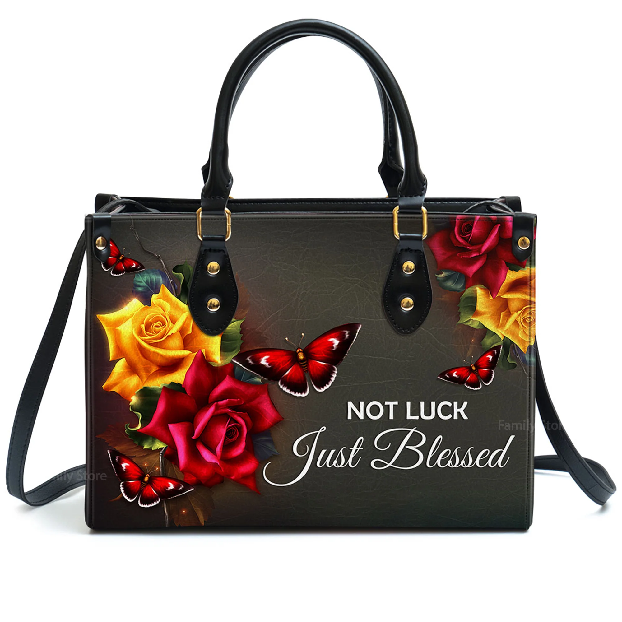 Not Luck, Just Blessed - Beautiful Personalized Leather Handbag - AT4081324 - Image 2