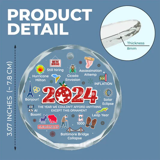 Notable Events 2024 Christmas A Remarkable Year - Glass Ornament - Image 4