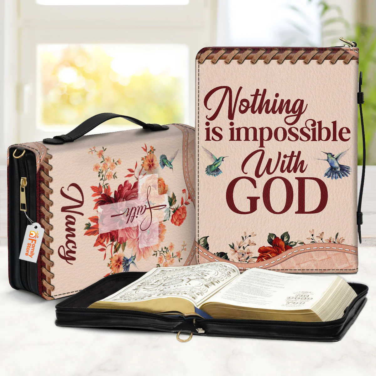 Nothing Is Impossible With God - Beautiful Personalized Bible Covers - AT4082459 - Image 2