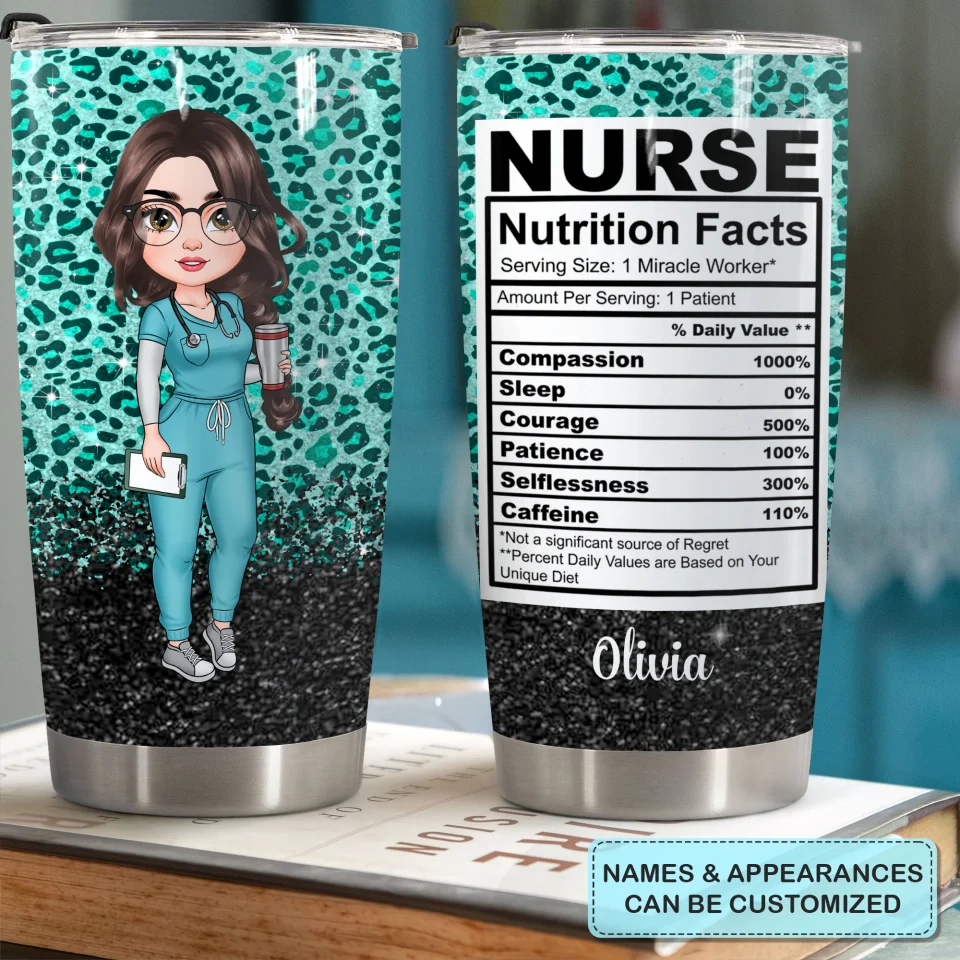 Nurse Nutrition Facts - Personalized Tumbler - Gift For Nurse | NR4 HH01 - Image 2