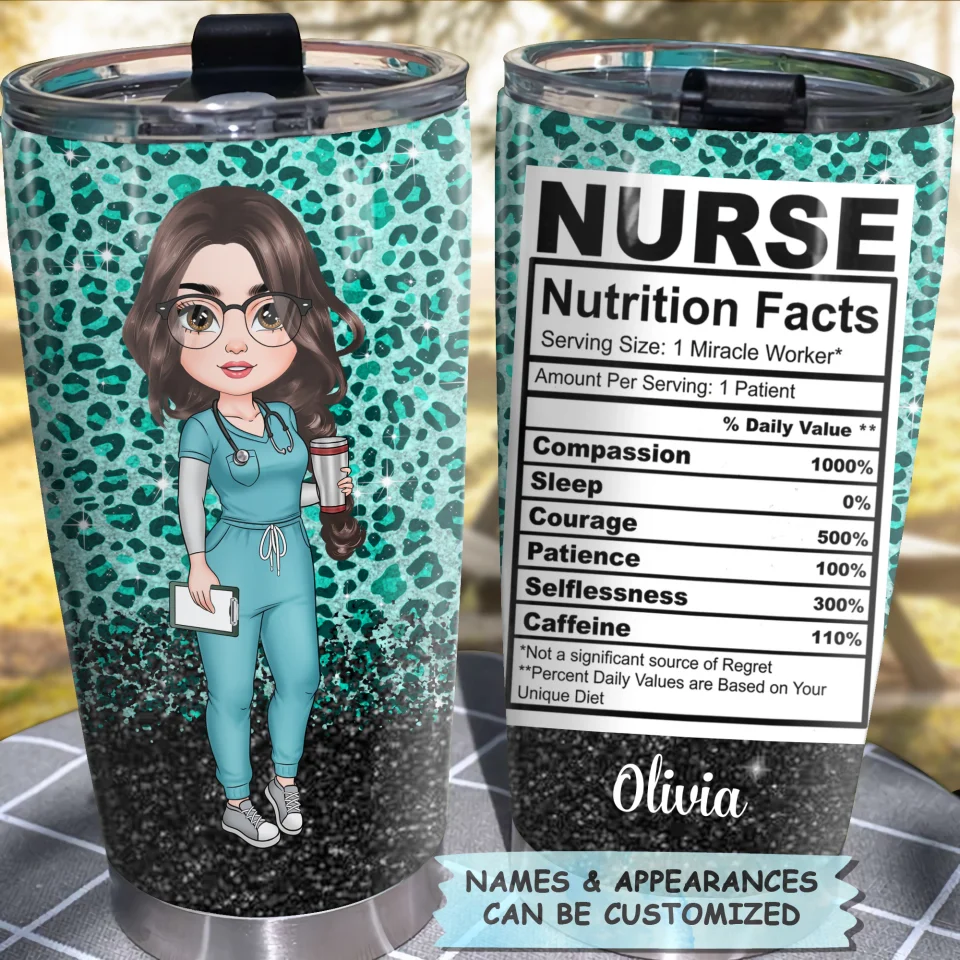 Nurse Nutrition Facts - Personalized Tumbler - Gift For Nurse | NR4 HH01 - Image 3