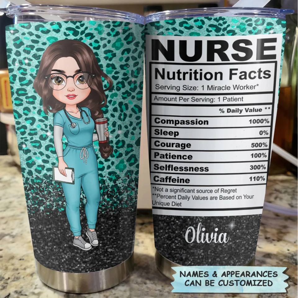 Nurse Nutrition Facts - Personalized Tumbler - Gift For Nurse | NR4 HH01 - Image 4