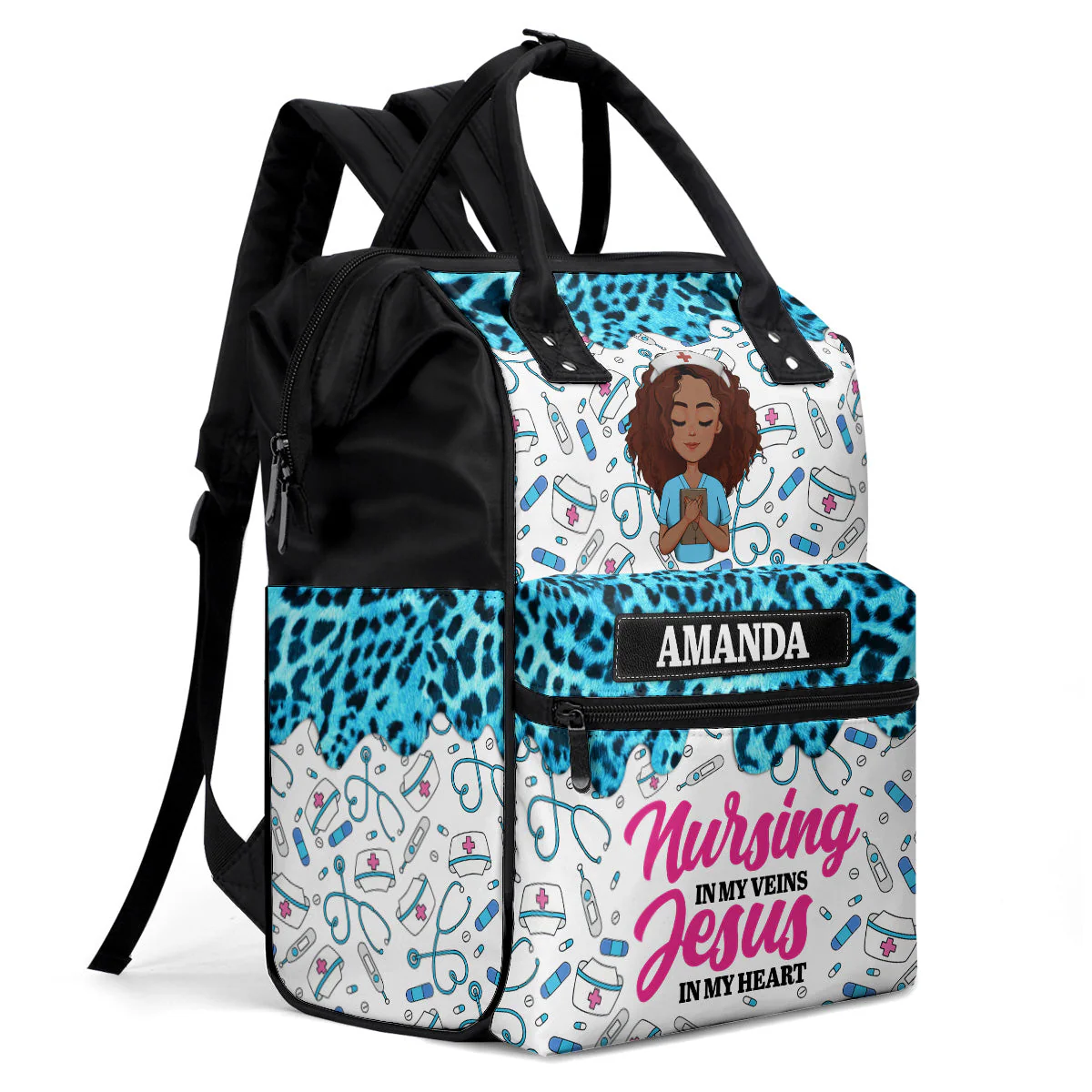Nursing In My Veins - Personalized Duckbilled Backpack - Gift For Nurse HN02 - Image 6
