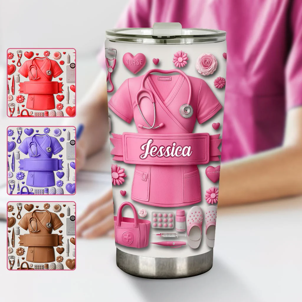 Nursing Is A Work Of Heart - Personalized Tumbler - Gift For Nurse HN02