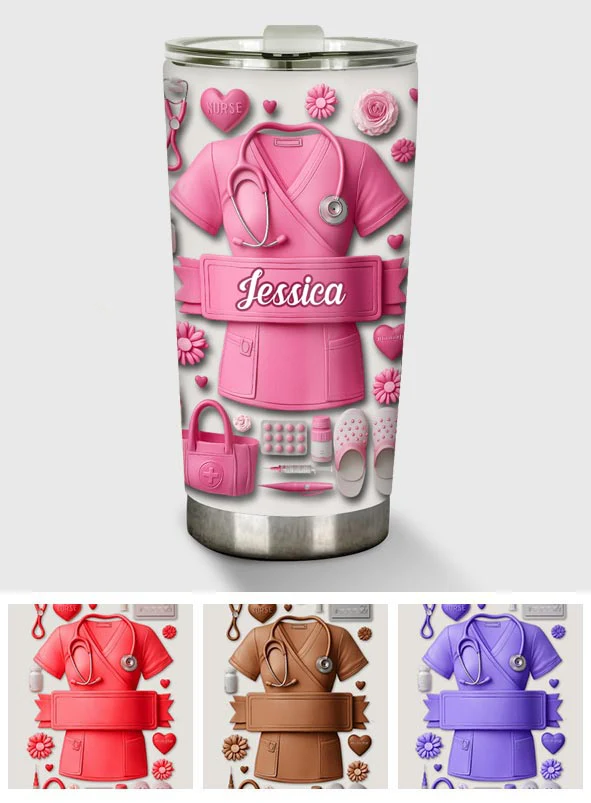 Nursing Is A Work Of Heart - Personalized Tumbler - Gift For Nurse HN02 - Image 5