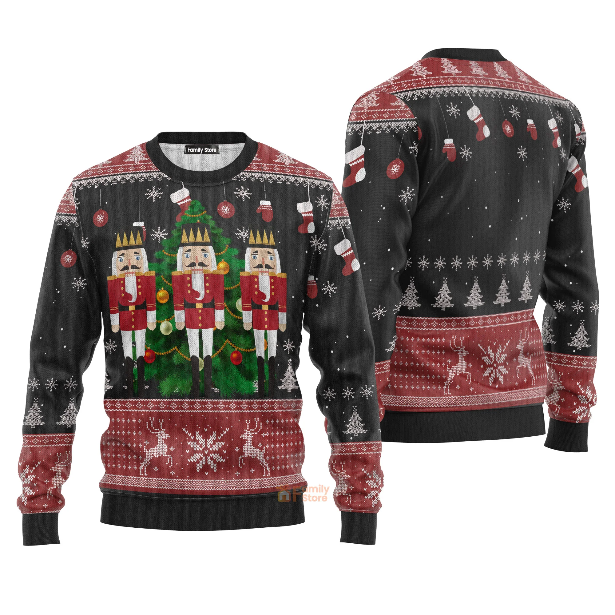 Nutcracker Christmas Tree - Funny Ugly Sweatshirt - Image 3