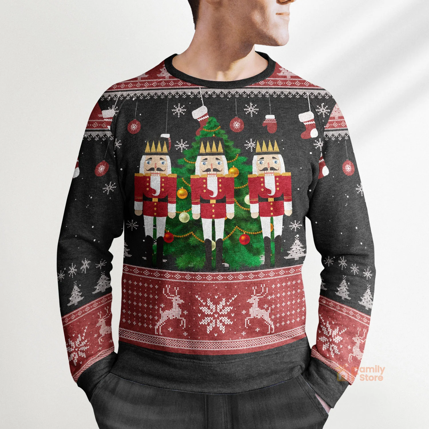 Nutcracker Christmas Tree - Funny Ugly Sweatshirt - Image 4