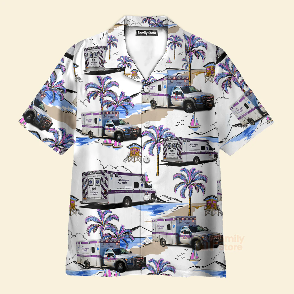 NYU Langone Health EMS Ambulance, New York City, New York Hawaiian Shirt