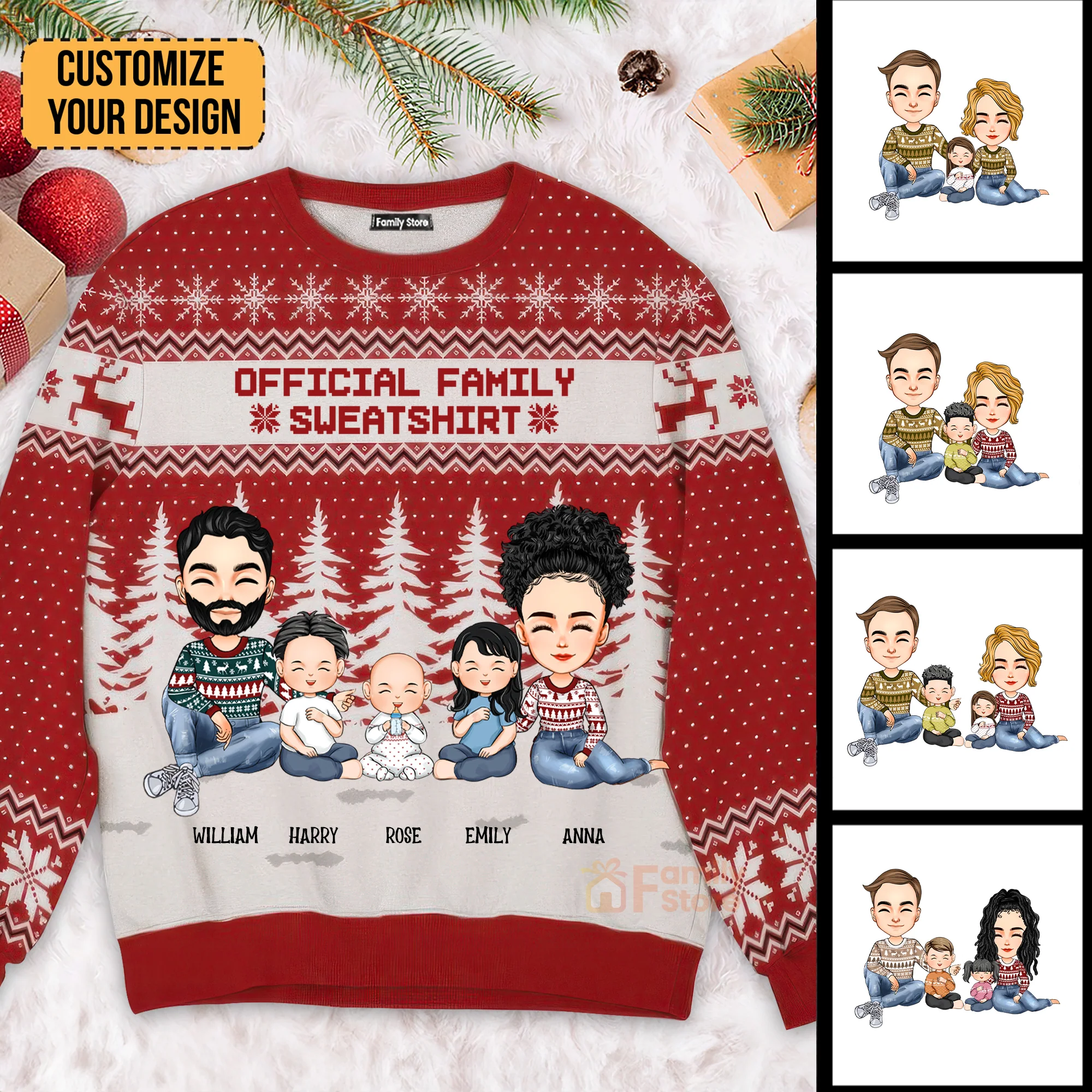 Official Family Outfit Let's See Us - Gift For Family - Personalized Ugly Sweatshirt - CL33 NA94 - Image 2