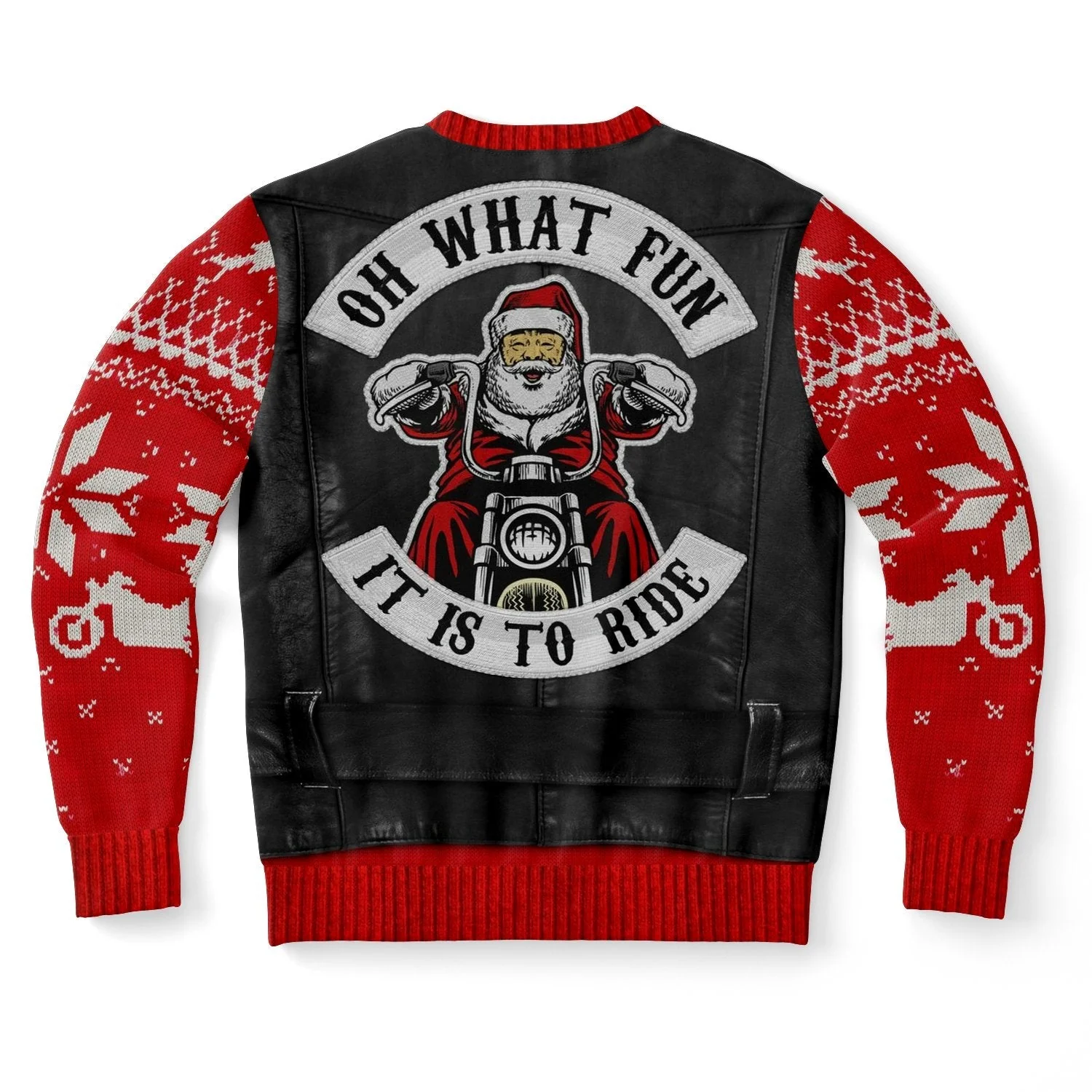 Oh What Fun It Is To Ride Motorcycle - Ugly Christmas Sweater - Funny Gift For Friend, Family Member - Image 2
