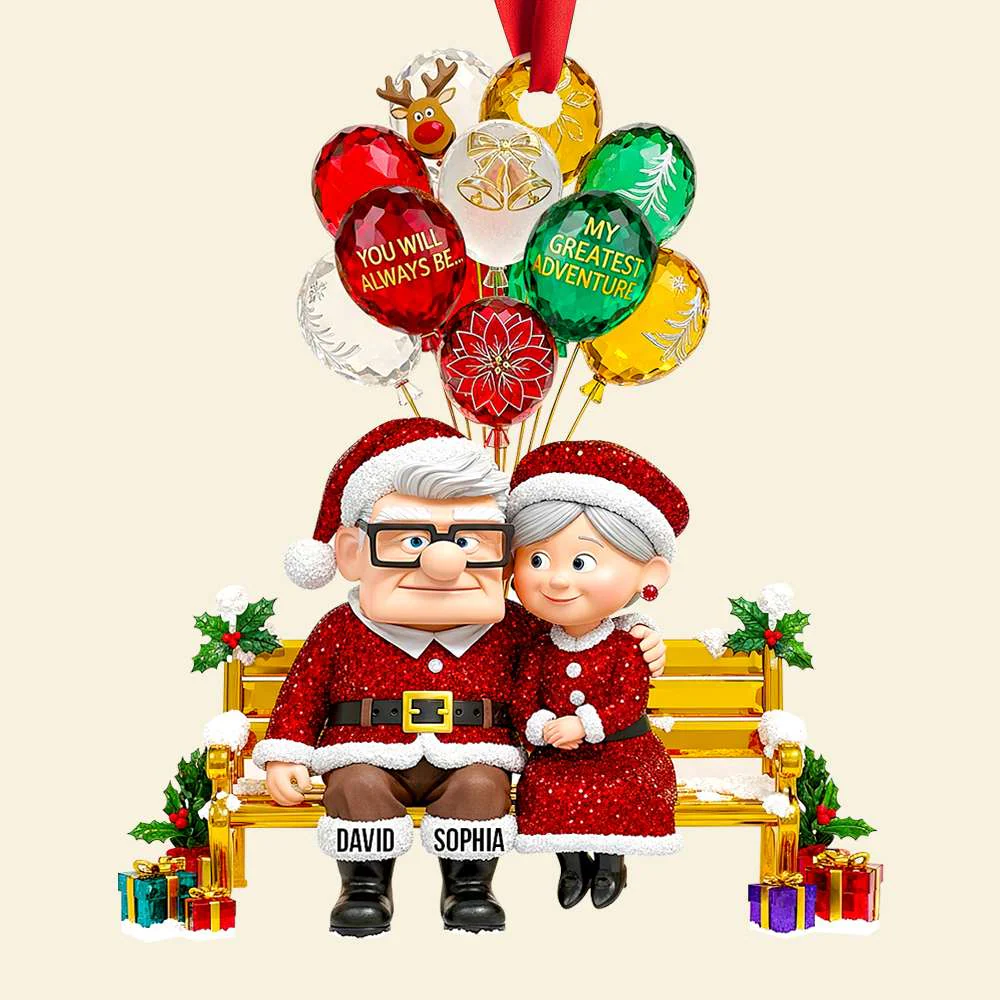 Old Man And Women Romantic Couple - Personalized Acrylic Ornament - Christmas Gift For Couples NA94 - Image 3