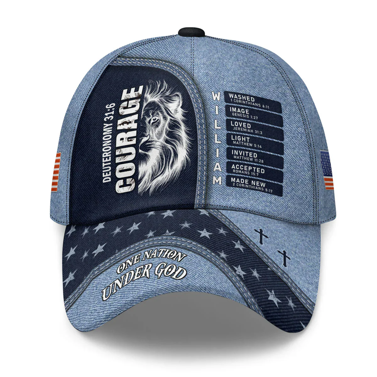 One Nation Under God - Personalized Classic Cap - Image 3