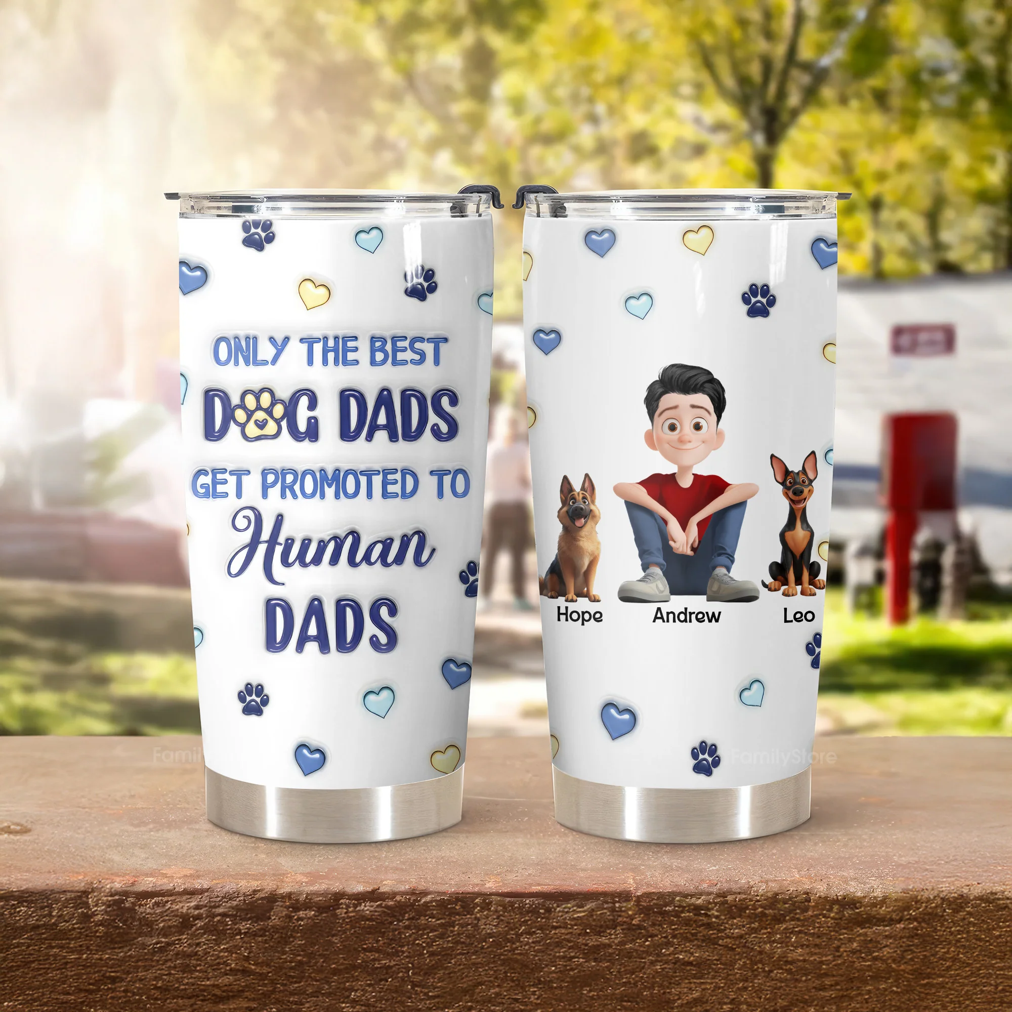 Only The Best Pet Parents Become Human Parents 3D Inflated Effect Cartoon Dog - Personalized Tumbler Cup - Gift for Pet Owners, Pet Lovers, Dog Dad | CLP15 NH96 - Image 3