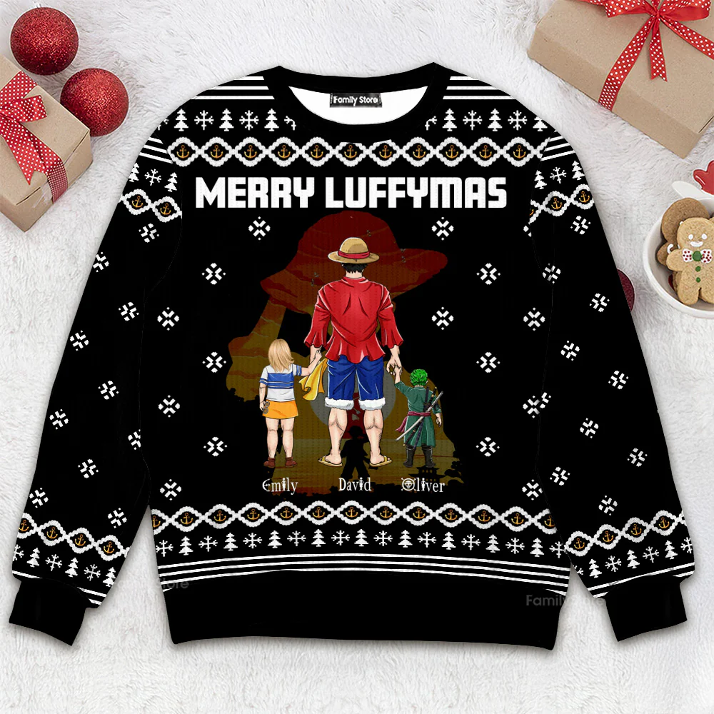 OnPi Merry Luffymas - Personalized Ugly Christmas Sweater | CL11 NL122
