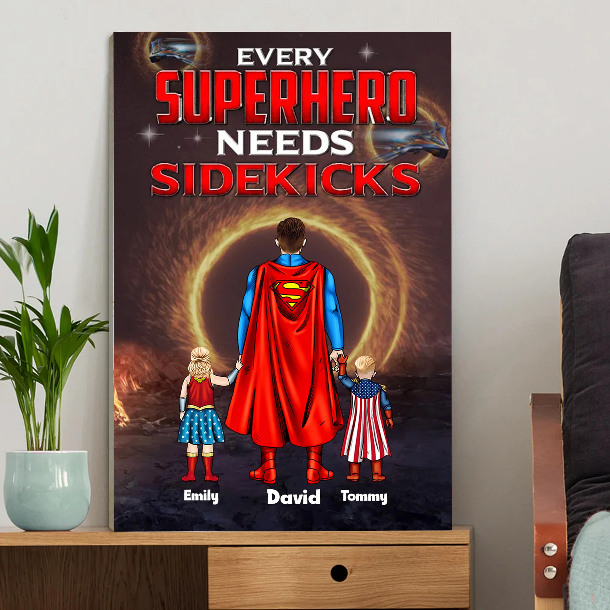 Our Adventure To See The Black Hole In The Galaxy - Gift For Dad, Husband, Father's Day - Personalized Canvas Poster - Image 2