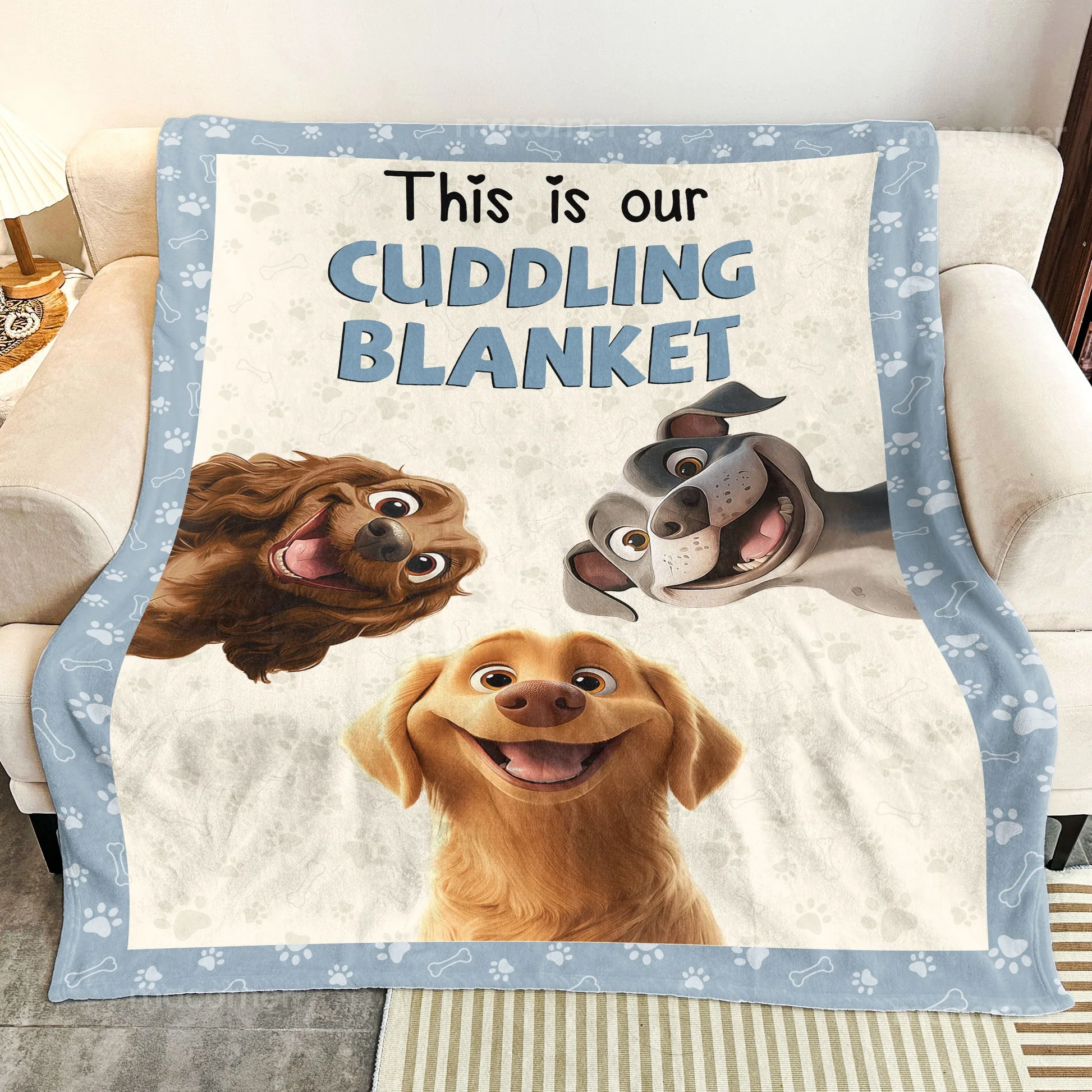 Our Cuddling Blanket Cartoon Dog - Personalized Blanket - Gift For Dog Lovers | CLP15 NA94 - Image 3