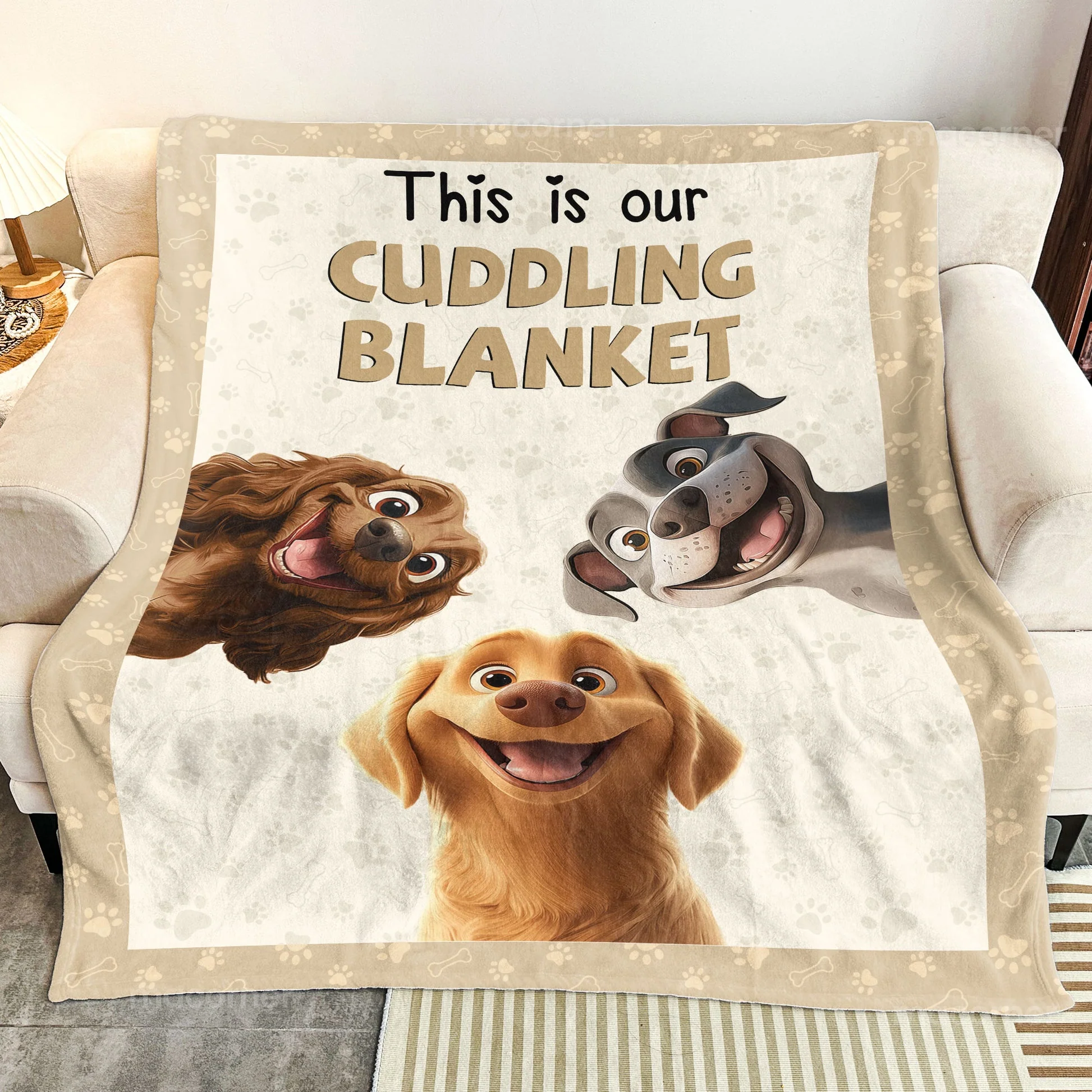 Our Cuddling Blanket Cartoon Dog - Personalized Blanket - Gift For Dog Lovers | CLP15 NA94 - Image 4