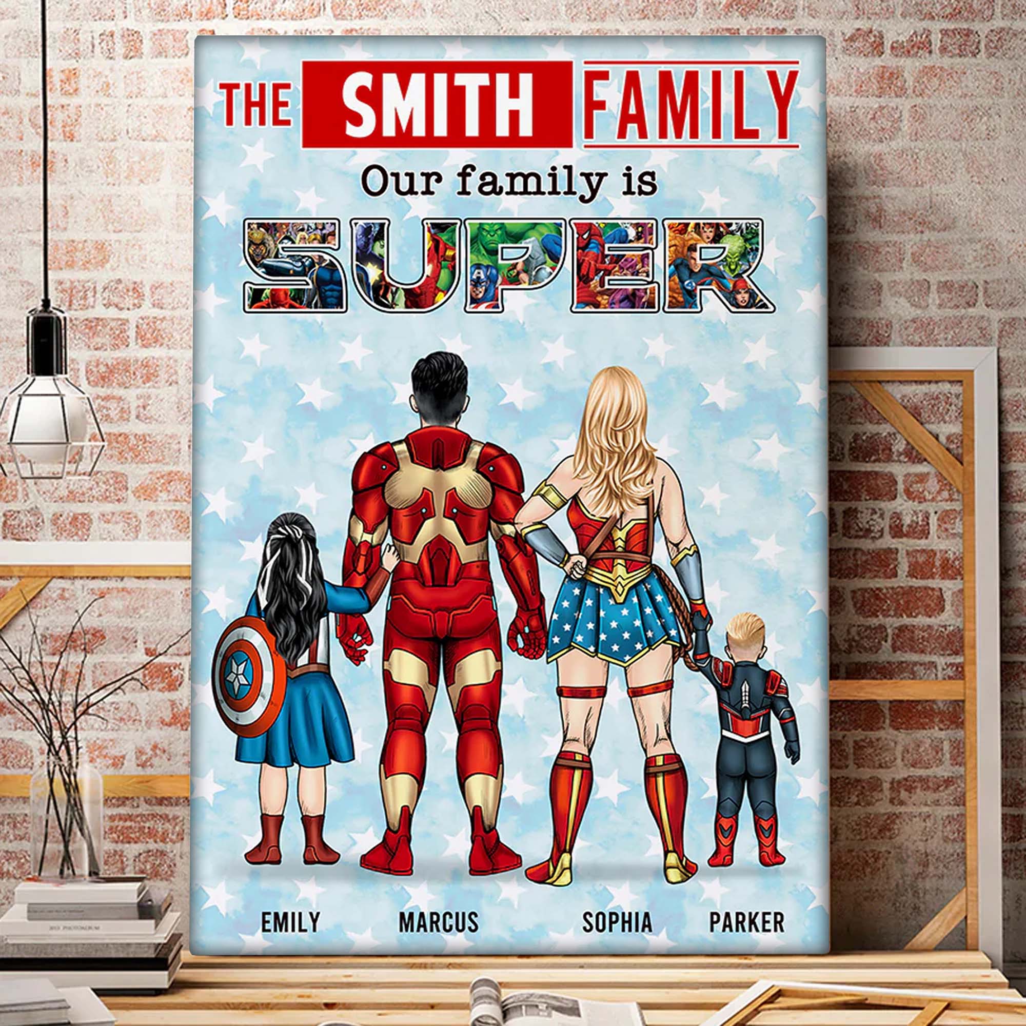 Our Family Is Super - Gifts For Father's Day - Personalized Canvas Poster - Image 3
