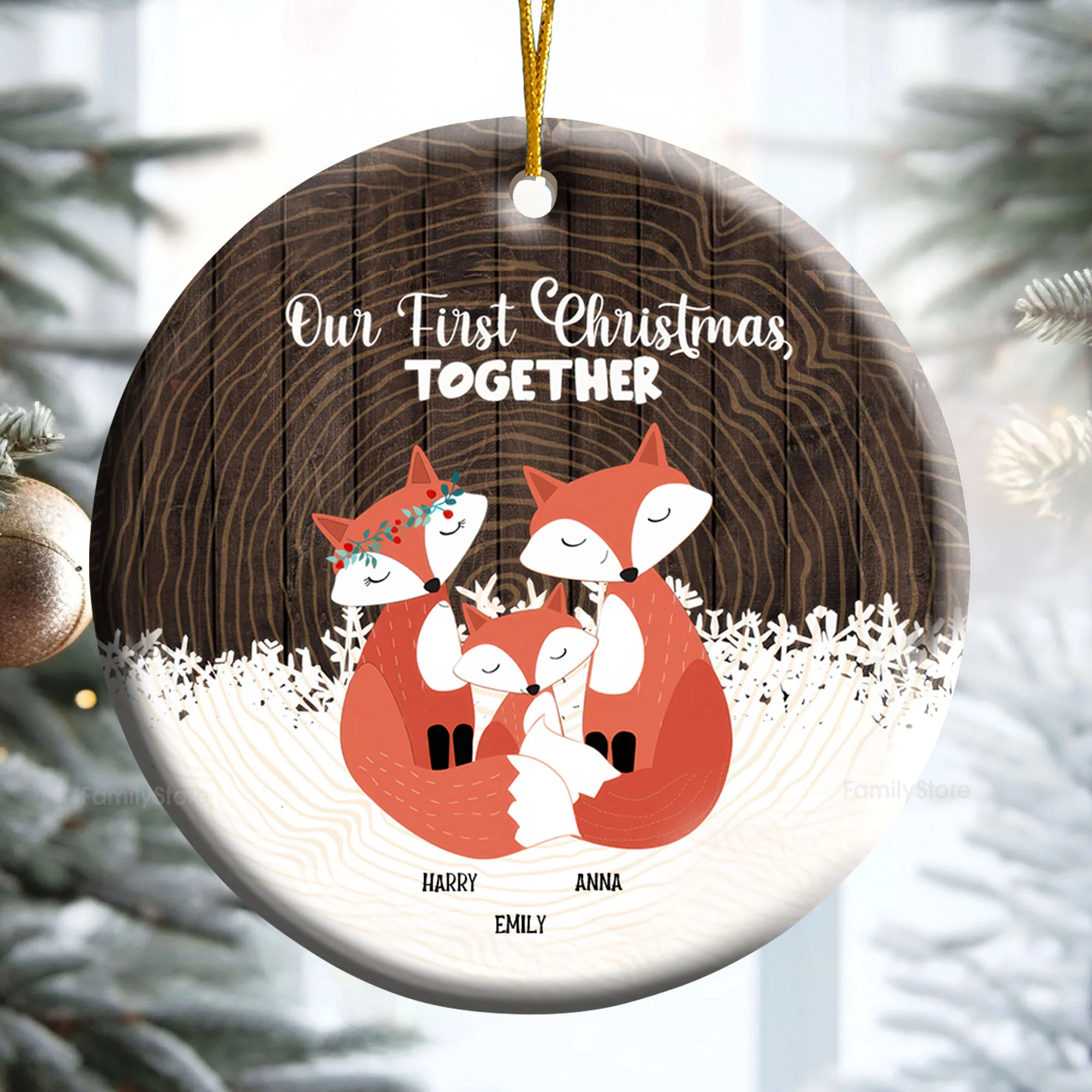 Our First Christmas Together - Gift For Family - Personalized Ceramic Ornament NA94 - Image 3