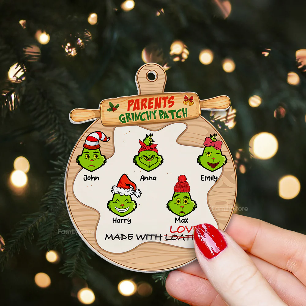 Our Small Grinch Batch - Gift For Family Members - Personalized Acrylic Ornament - CL42 NA94 - Image 2