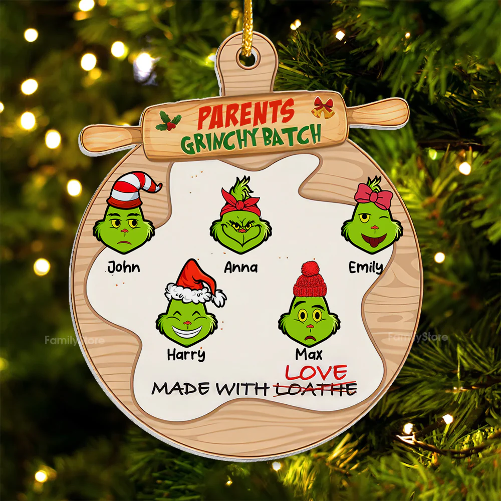Our Small Grinch Batch - Gift For Family Members - Personalized Acrylic Ornament - CL42 NA94 - Image 5