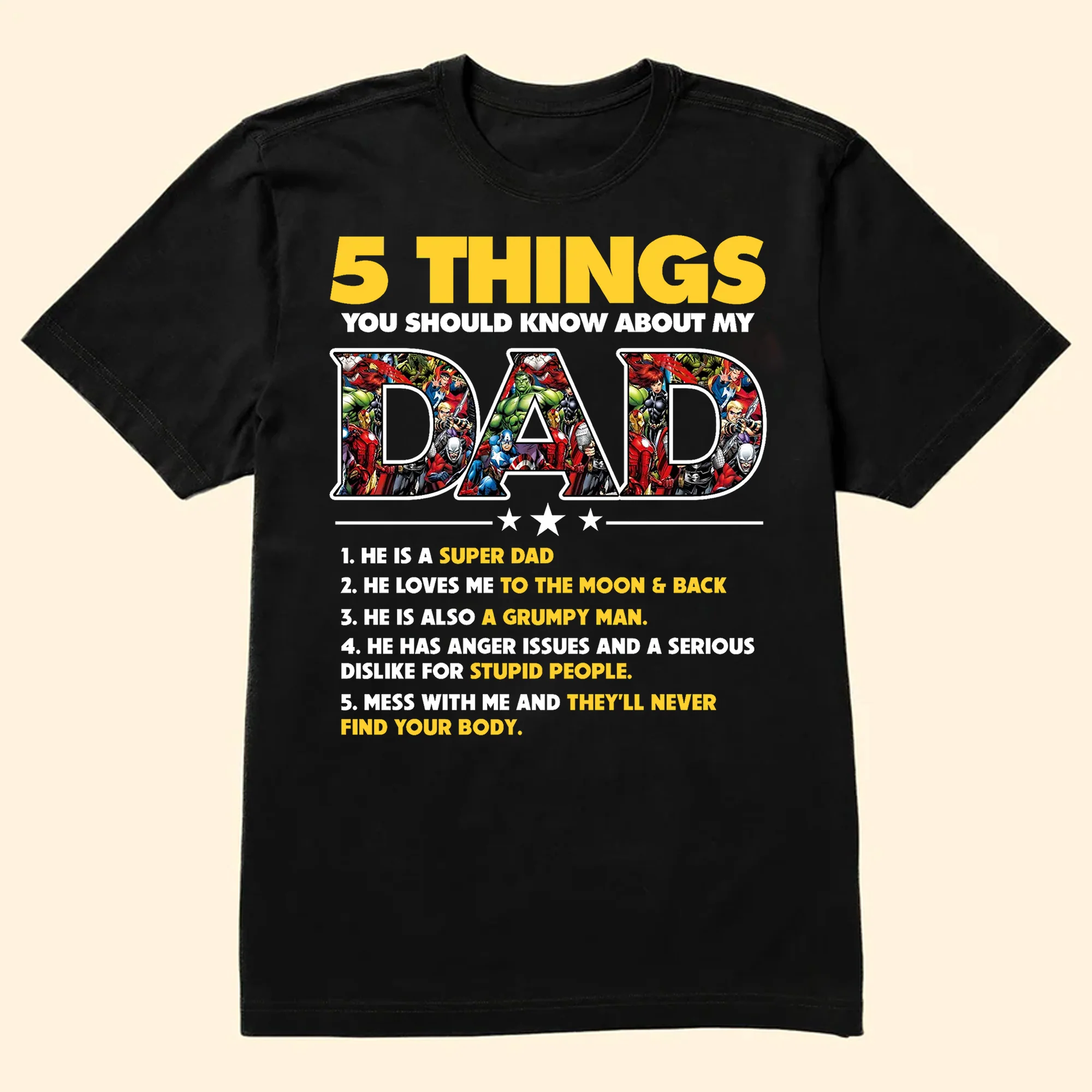 Super Hero Papa I Love You For Ever - Gift For Dad, Husband, Father's Day - Personalized Shirt 2 Side - Image 6