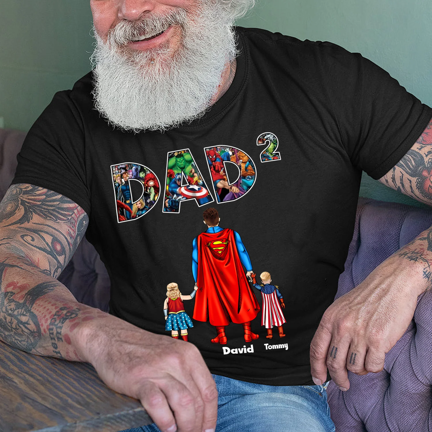 Super hero Papa You Are My Hero I'm Proud Of You - Gift For Dad, Father's Day - Personalized TShirt CL02 - Image 2