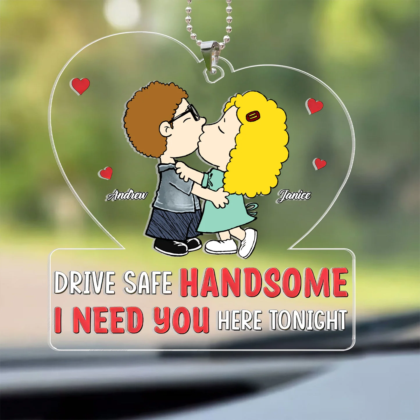 Partners In Crime I Need You Here Tonight Peanut - Personalized Car Ornament - Gift For Couple, Husband Wife GR9 NH96 - Image 2