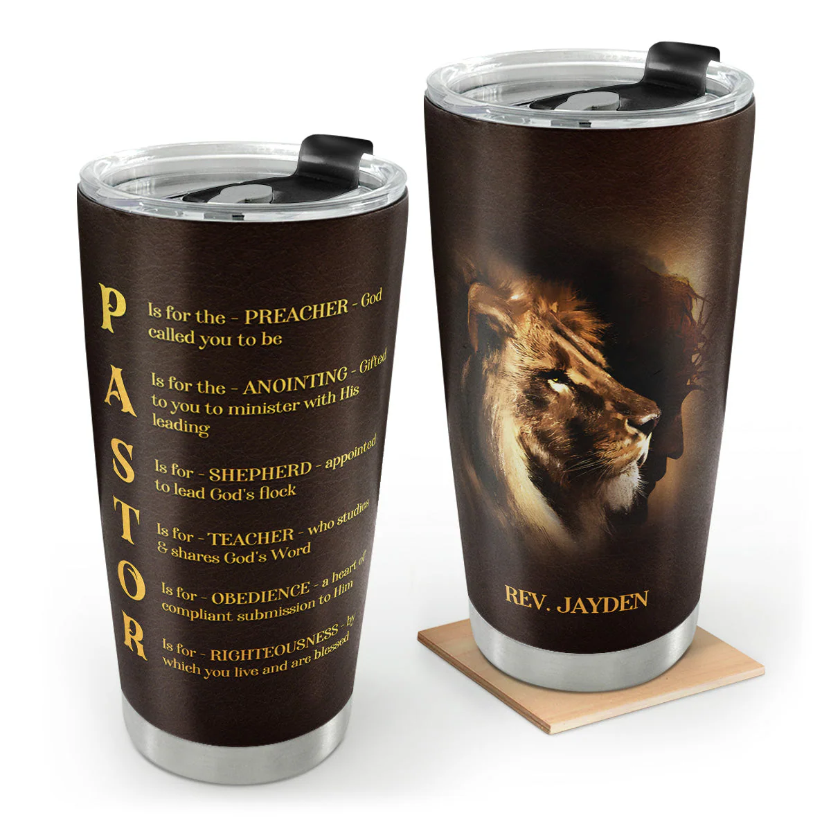 Pastor Preacher Anointing Shepherd Teacher Obedience Righteousness - Personalized Stainless Steel Tumbler