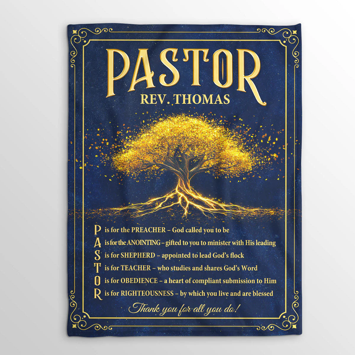 Pastor’s Blessing - Personalized Fleece Blanket TD118 - Image 3