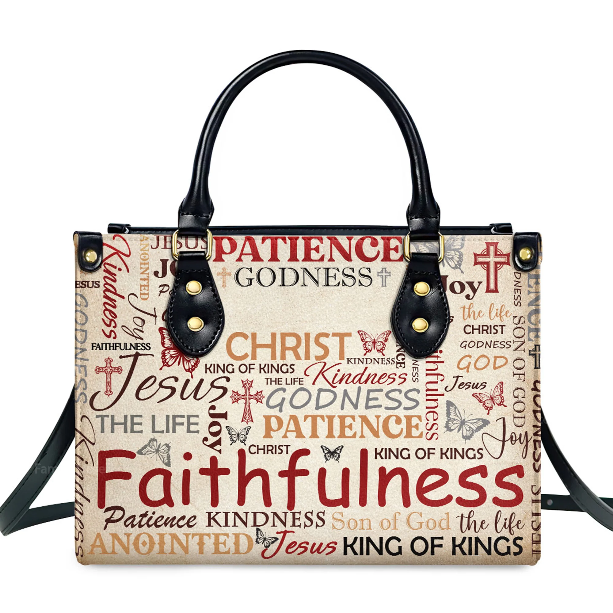 Patience Godness Faithfulness - Beautiful Personalized Leather Handbag - AT4081230 - Image 2