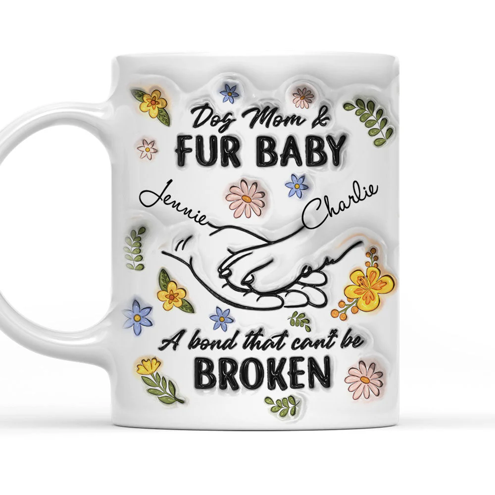 Paw In Hand - Personalized 3D Inflated Effect Ceramic Mug - Gift For Dog Lovers | NA94