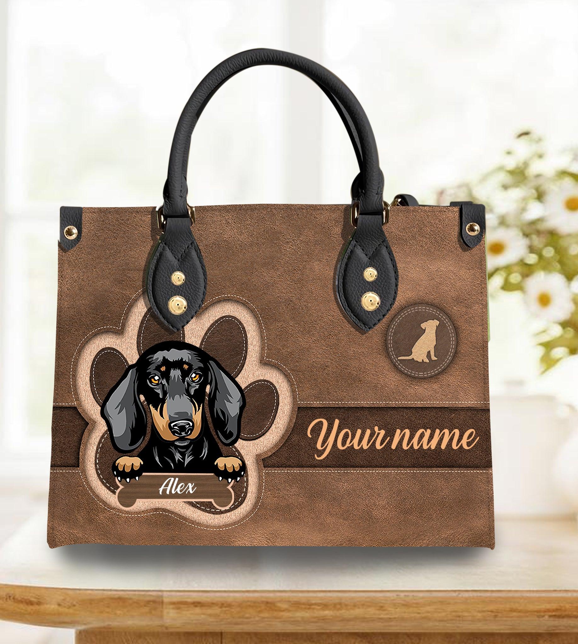 Pawsitively Loved - Personalized Leather Handbag - Gift for Dog Lovers, Dog Mom | CLP13 NH96