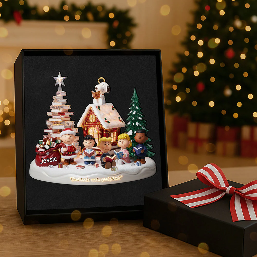 Peanu Good Books Make Good Friends - Personalized Acrylic Ornament - Christmas Gift For Book Lovers NL122 - Image 3
