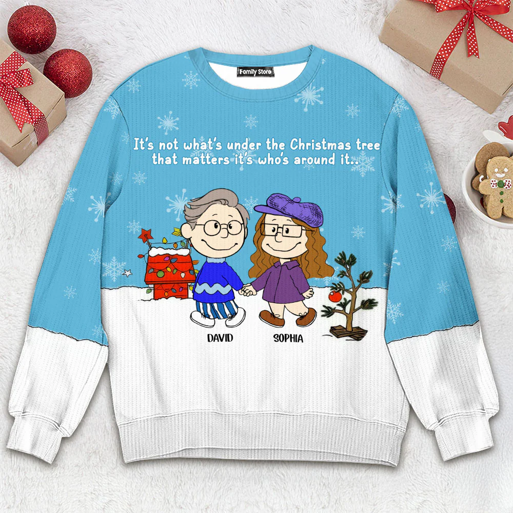 Peanu It's Not What's Under The Christmas Tree - Personalized Ugly Sweater - Gift For Couples | CL43 PT