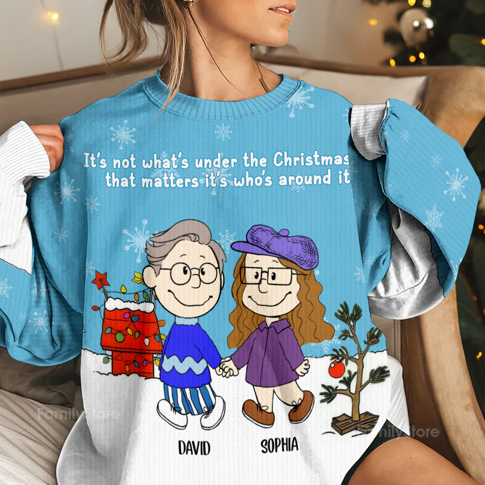 Peanu It's Not What's Under The Christmas Tree - Personalized Ugly Sweater - Gift For Couples | CL43 PT - Image 2
